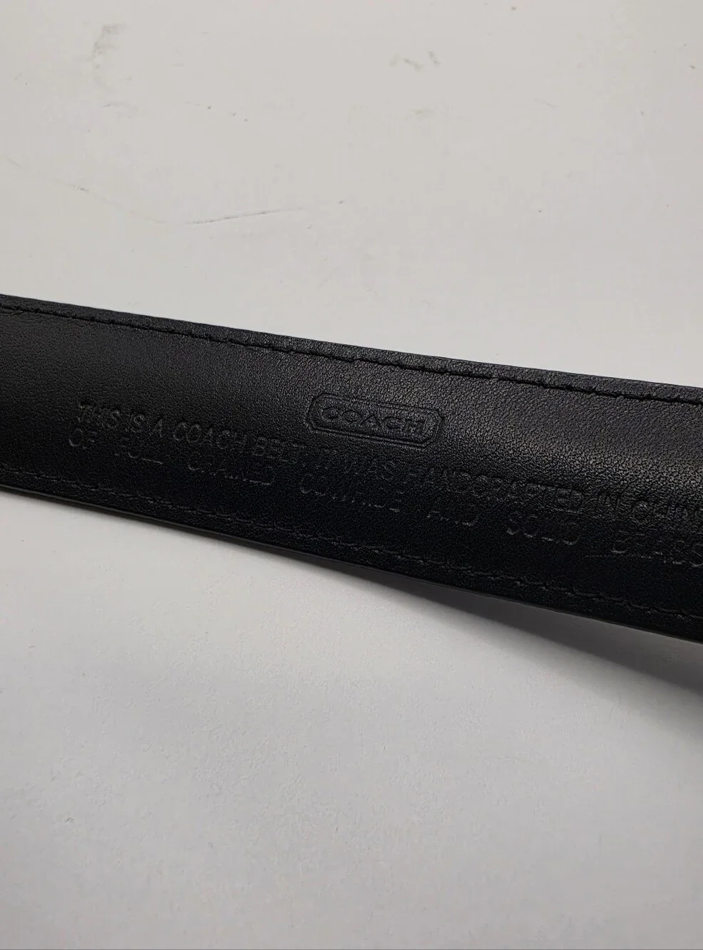 Coach Black Leather Braided Belt Size 36 Brass Buckle Full Grain 6918 Classic